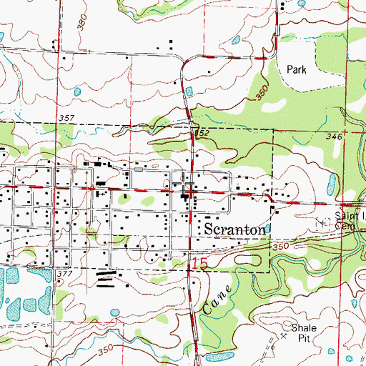 Topographic Map of Scranton, AR