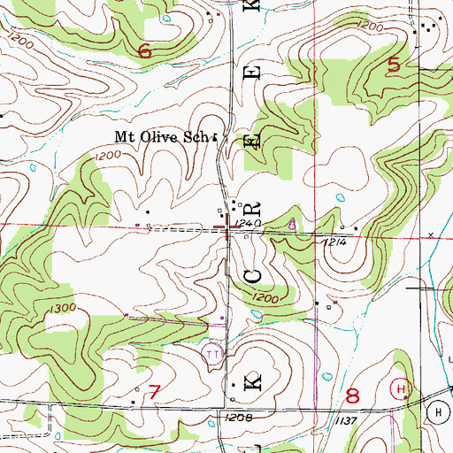 Topographic Map of Smittle, MO