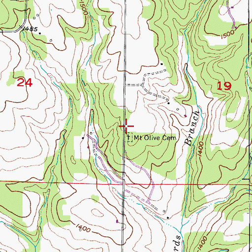 Topographic Map of Fairview Church (historical), MO