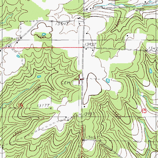 Topographic Map of Coon Creek Church, MO