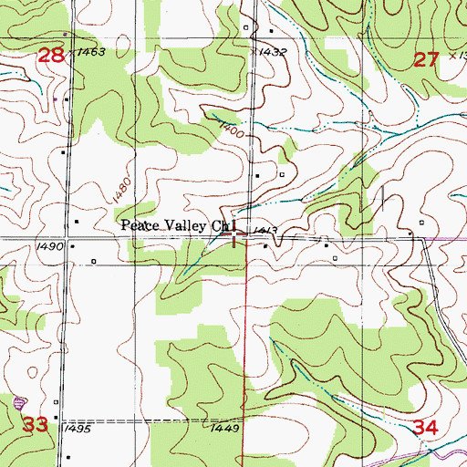 Topographic Map of Tharpe School (historical), MO