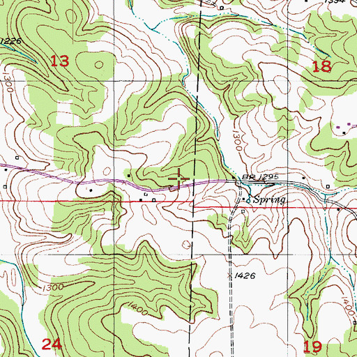 Topographic Map of Duggan School (historical), MO