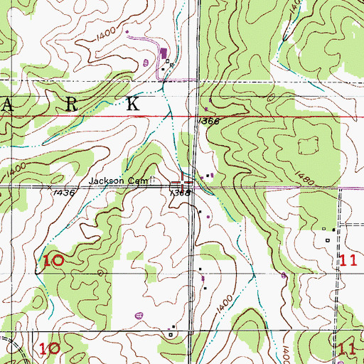 Topographic Map of Stony Point School (historical), MO