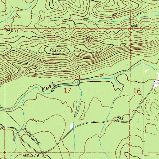 Topographic Map of Seaton Creek, AR