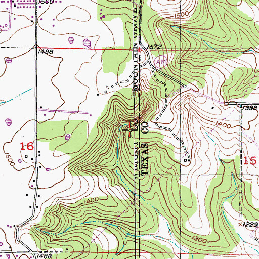 Topographic Map of Bald Knob Mountain, MO
