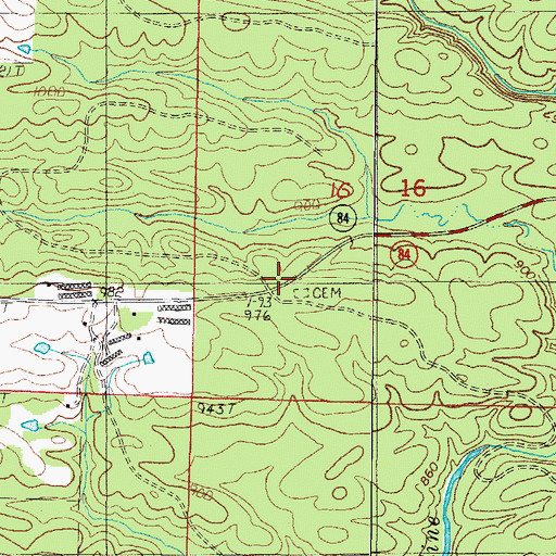 Topographic Map of Section Cemetery, AR