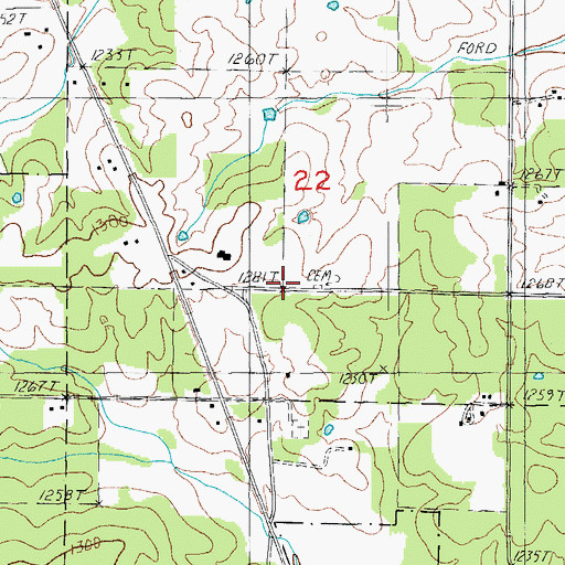 Topographic Map of Latter Day Saints Church (historical), MO