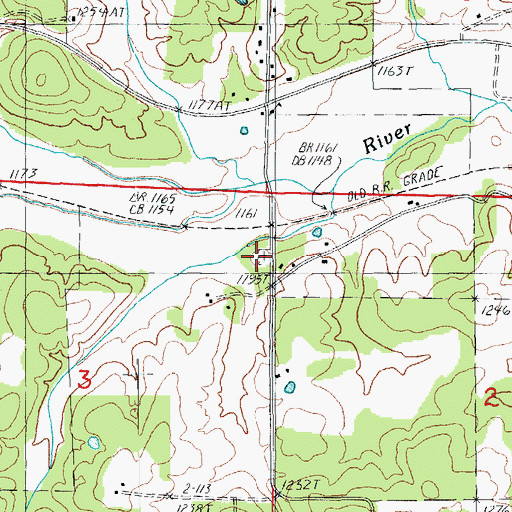 Topographic Map of Moffett Graveyard, MO