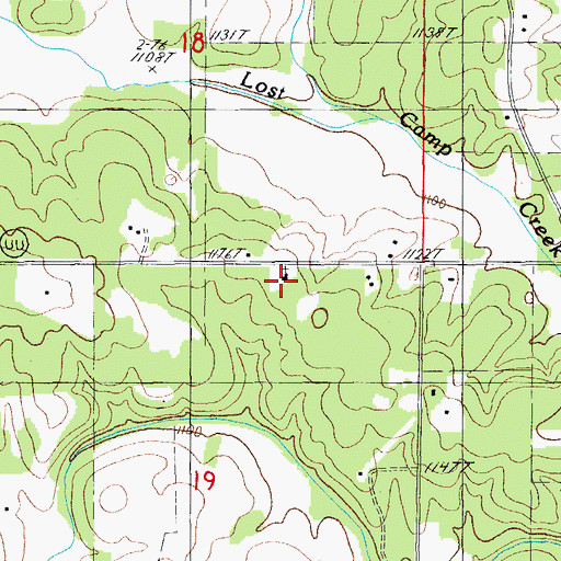 Topographic Map of Lost Camp Church, MO