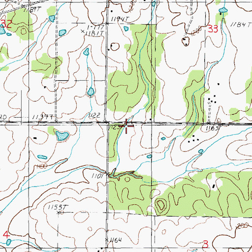 Topographic Map of New Central School (historical), MO