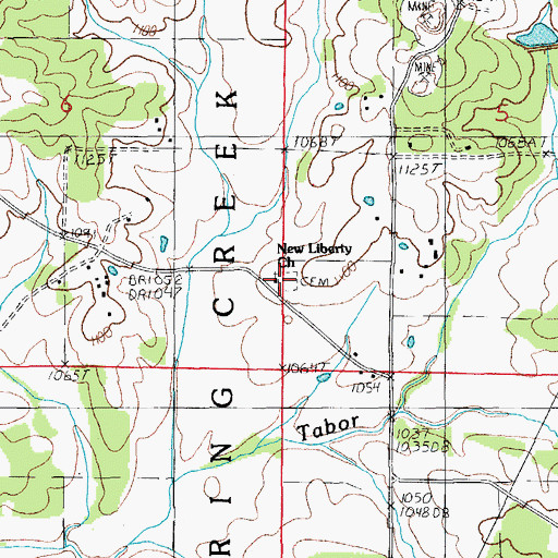 Topographic Map of New Liberty Cemetery, MO