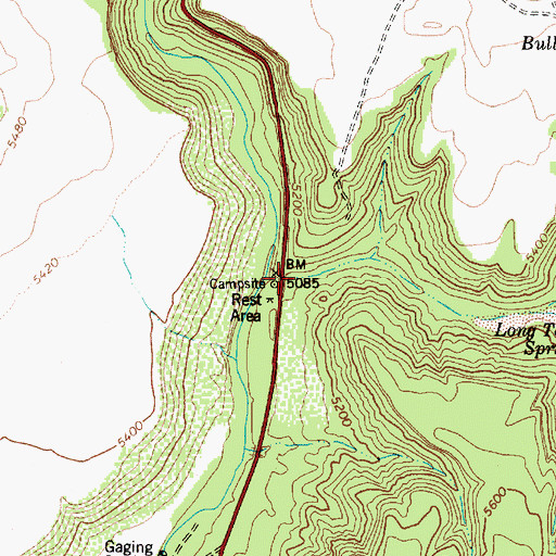 Topographic Map of Long Tom Canyon, AZ