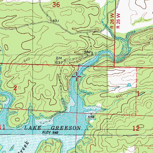 Topographic Map of Self Creek, AR