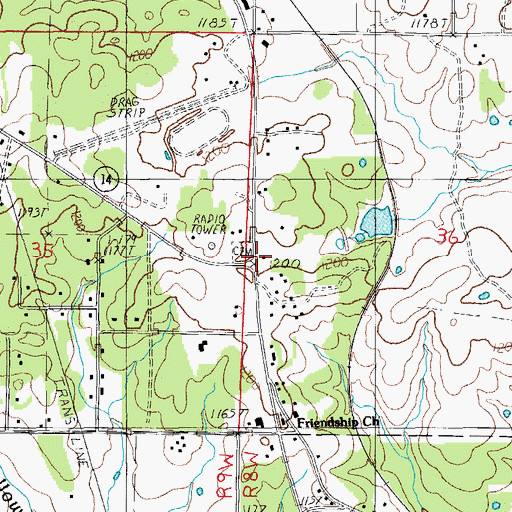 Topographic Map of Cozy Grove Hotel, MO