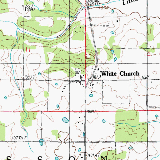 Topographic Map of White Church Church, MO