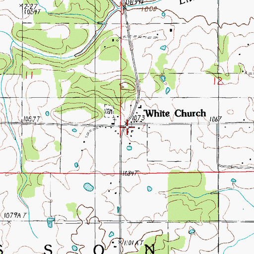 Topographic Map of White Church School (historical), MO