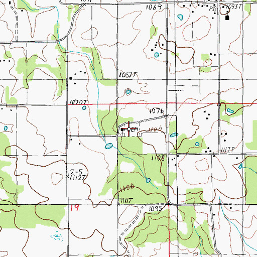 Topographic Map of New Hope Cemetery, MO