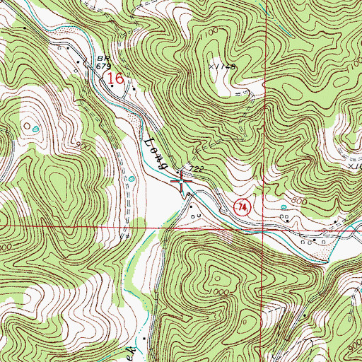 Topographic Map of Cellar Creek, AR