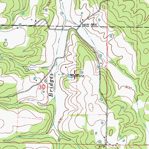 Topographic Map of Morning Glory Zinc Mine, MO