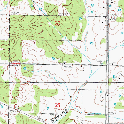 Topographic Map of Cedar Grove School (historical), MO
