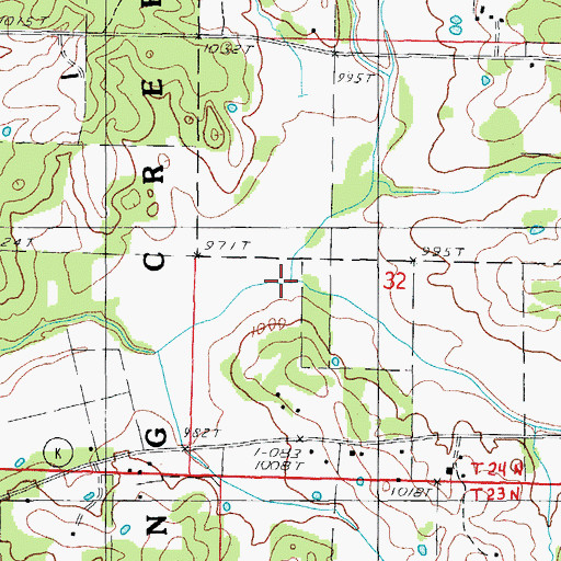 Topographic Map of Forrest Branch, MO