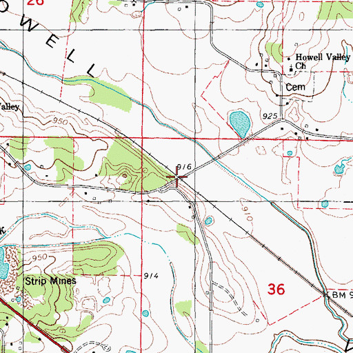 Topographic Map of Carson (historical), MO