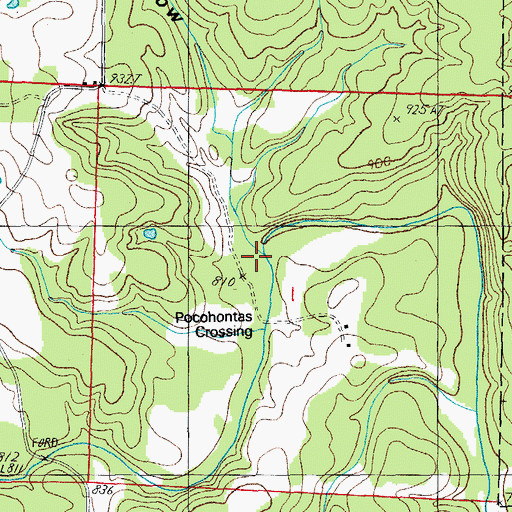 Topographic Map of Rattlesnake Branch, MO