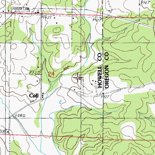 Topographic Map of Francis Cemetery, MO