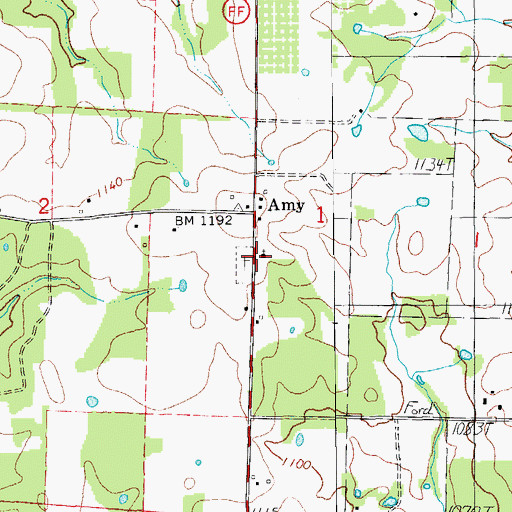 Topographic Map of Union Chapel, MO