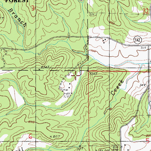 Topographic Map of Meredith Hollow, MO