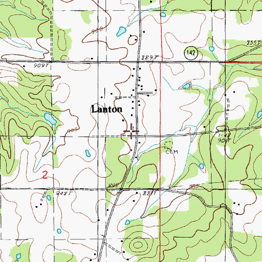 Topographic Map of Highland Park Church, MO