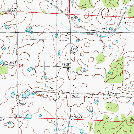Topographic Map of Christy Church, MO