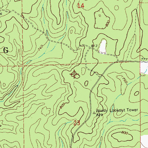 Topographic Map of Lost Pond, MO