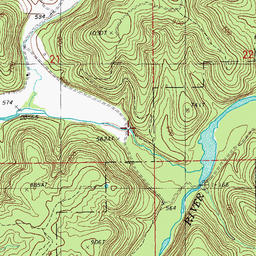 Topographic Map of Union Church (historical), MO