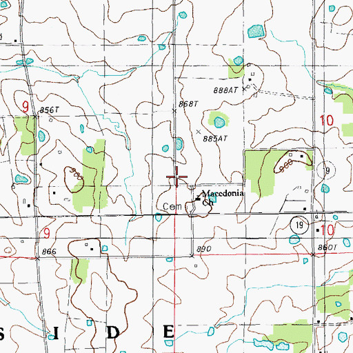 Topographic Map of Macedonia School, MO