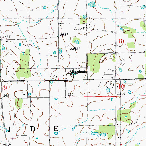 Topographic Map of Elm Pond, MO