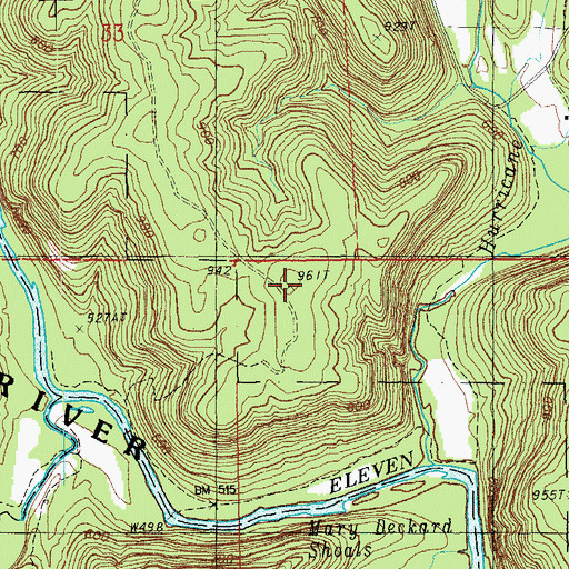 Topographic Map of Mosby Hill, MO