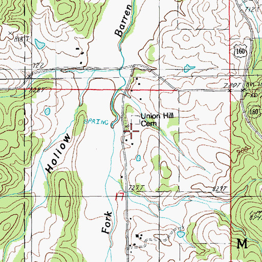 Topographic Map of Union Hill Church (historical), MO