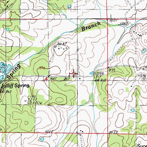 Topographic Map of Jolliff Graveyard, MO