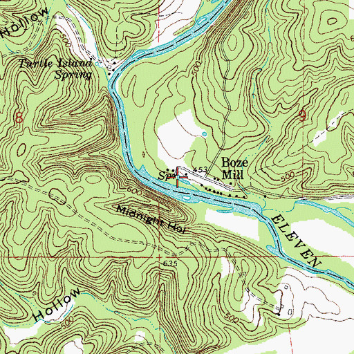 Topographic Map of Boze Mill Spring, MO