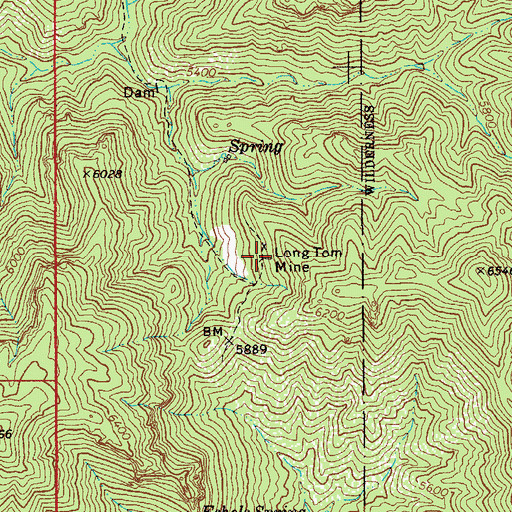 Topographic Map of Long Tom Mine, AZ