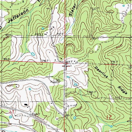 Topographic Map of Stony Point School (historical), MO