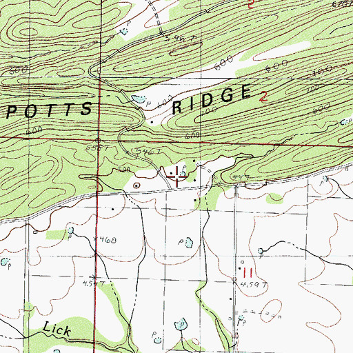 Topographic Map of Shady Grove School, AR