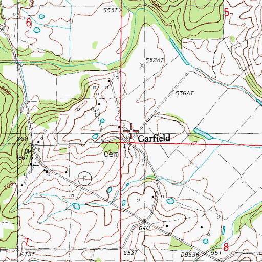 Topographic Map of Garfield School (historical), MO
