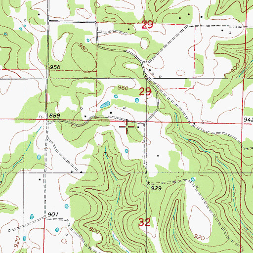 Topographic Map of Shady Grove School, AR