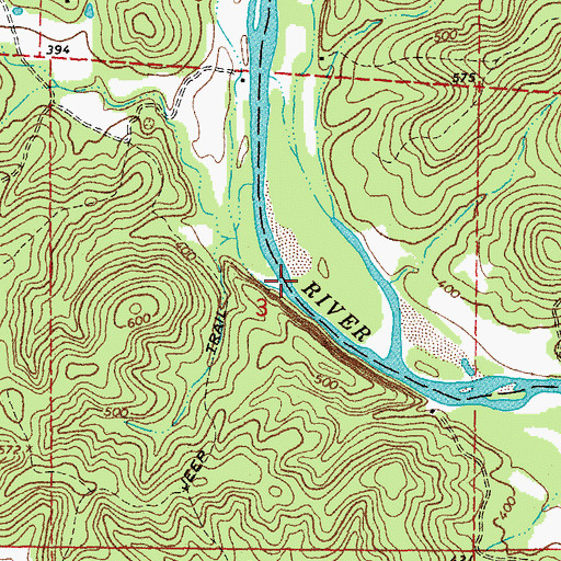 Topographic Map of Tuckers Mill, MO