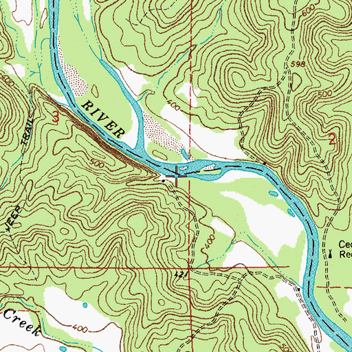 Topographic Map of Tucker, MO