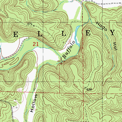 Topographic Map of Possum Creek, MO