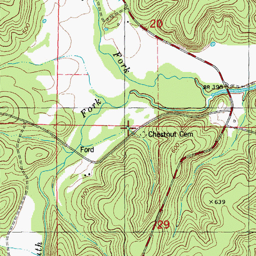 Topographic Map of Buffalo Church (historical), MO