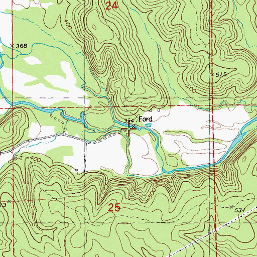 Topographic Map of Pennington Mill, MO